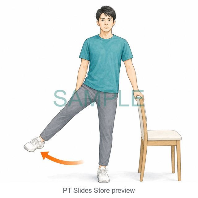 股関節自主トレ資料に使える立位股関節外転のイラスト